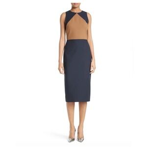 Diane Von Furstenberg Color Block Midi Dress Size 2